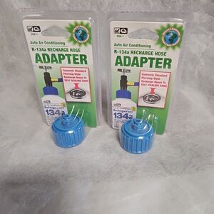 2 Pack Certified A/C Pro IDQ R-134a Piercing-Style Hose to Sealing Valve Adapter